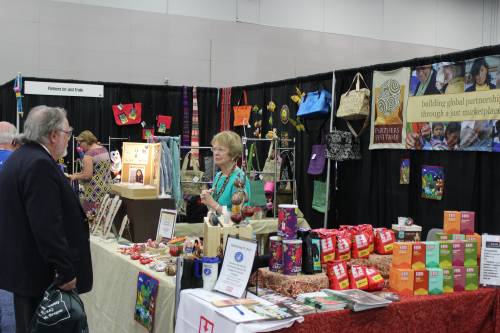 Attendees to the 222nd General Assembly have opportunities to support fair trade with crafts and other products in the Global Marketplace, a popular attraction at each General Assembly. Photo by Rick Jones.