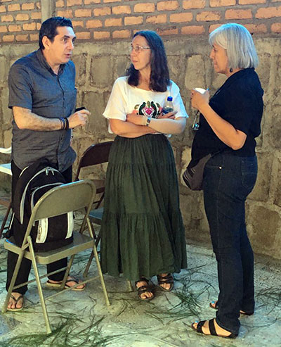 Valdir Franca, Karla Koll and Nidia Fonseca on a break during the workshop in Honduras