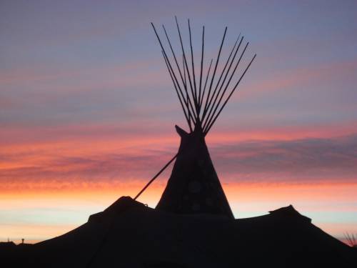 Teepee at the Oceti Sakowin Camp, Standing Rock, ND. Photo Credit: Ellie Stock