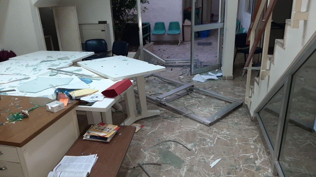 Aftermath of Beirut explosion in Jinishian Memorial Program's office