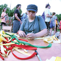 Youth at the 2016 Presbyterian Youth Triennium covered a wall of hateful graffiti with thousands of messages of hope and love written on ribbons.
