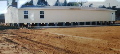 Construction of the original Belle Terrace Health and Wellness Center trailer circa 1999. (Photo provided)