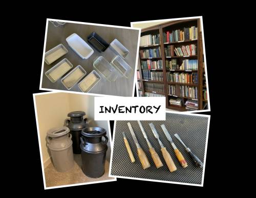 Pictures of a variety of personal possessions to be catalogued and inventoried.