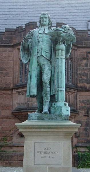 Princeton statue of John Witherspoon, Presbyterian minister and signer of the Declaration of Independence