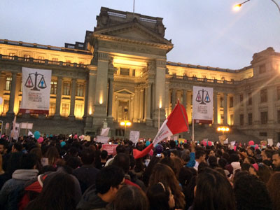Jed and Jenny joined 50,000 others in Lima in a march to the Justice Department demanding protection for women against violence