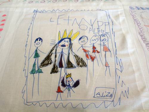 A vignette from the Exodus story on the communion cloth created by children from Crafton Heights United Presbyterian Church in Pittsburgh. (Photo provided)
