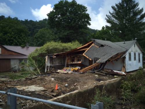 One of hundreds of homes damaged or destroyed by record flooding in West Virginia. Photo by Phillip Darby.