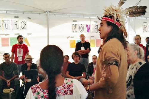 WSF participants hear from Native Americans regarding their struggles for land and water. (Photo: WCC-EWN)