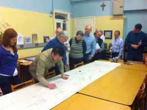 A visioning exercise with interchurch group of clergy I was facilitating as part of the ICPP's work
