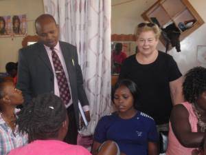 With Rev. Jesse and youth in Eastleigh skills training program in hair styling, manicure and pedicure