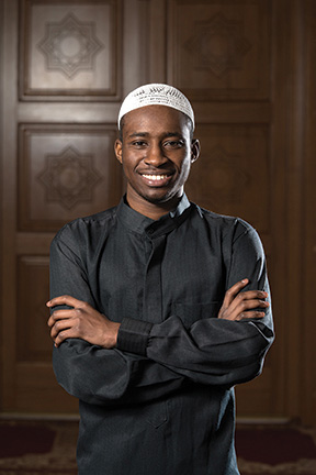 Smiling Muslim man