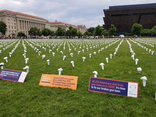 A memorial honoring victims of gun violence