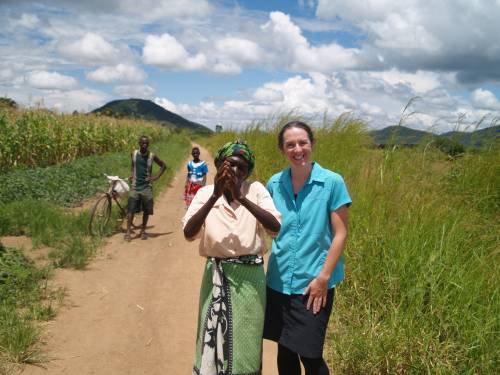 Rochelle Holm in the field looking at sanitation access for people with disabilities