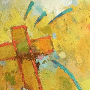 Abstract painting of a cross