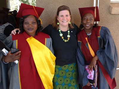 Sherri with new graduates Mary Limula and Shingi Masunda