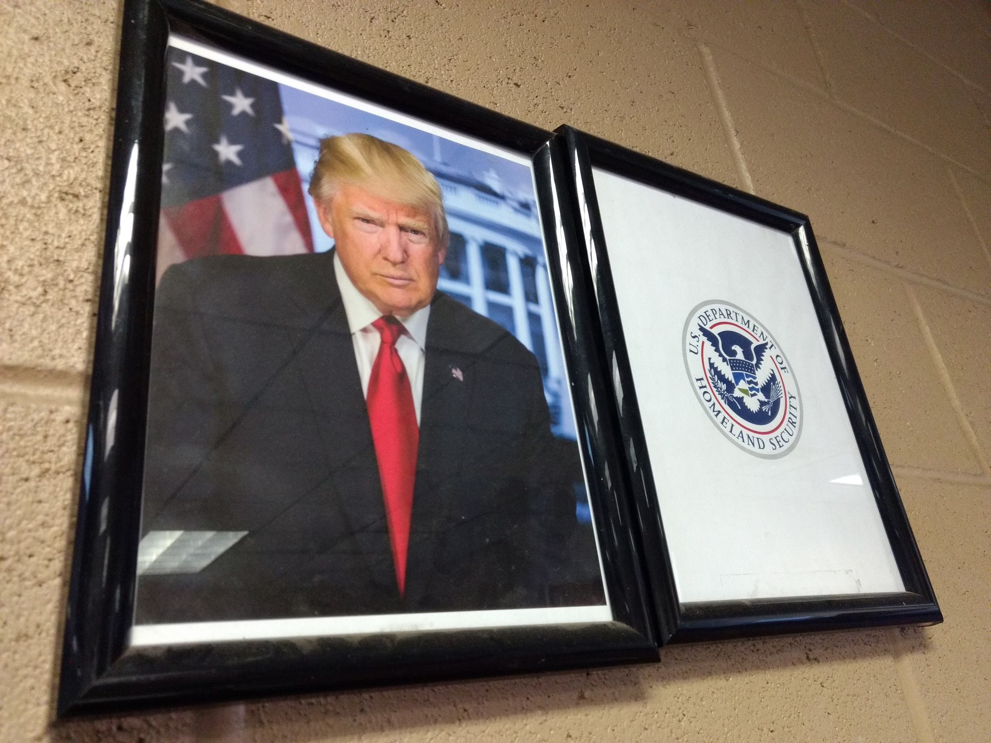 Images of President Trump and Ambassador Castro greet every pedestrian that walks from Agua Prieta to Douglas through the Raul Hector Castro Port of Entry.