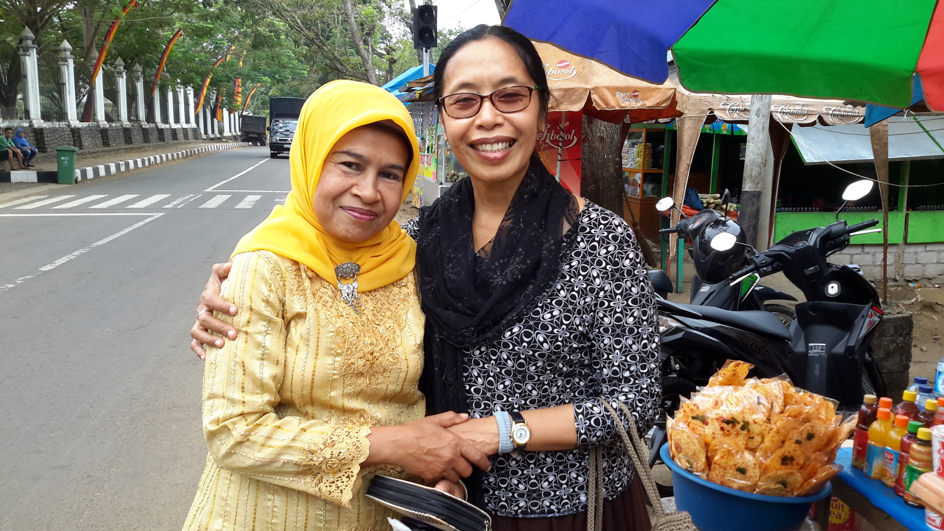 Farsijana with a teacher she mentors from West Sumatra.