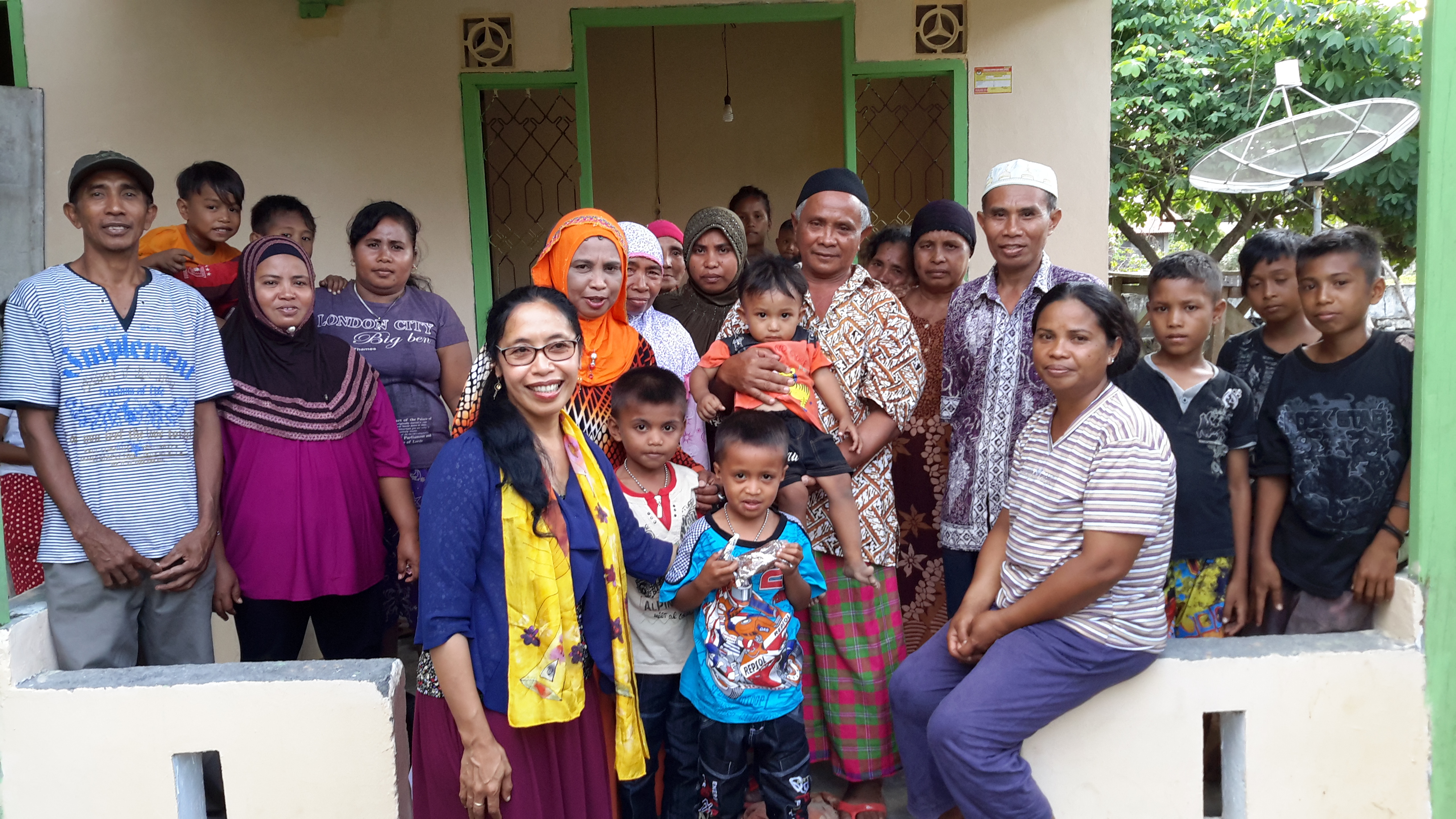 Farsijana with the Muslim extended family she stayed with in the North Moluccan islands.