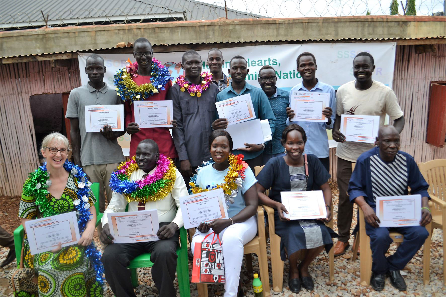The new facilitators for the healing and reconciliation workshop at the graduation of the training