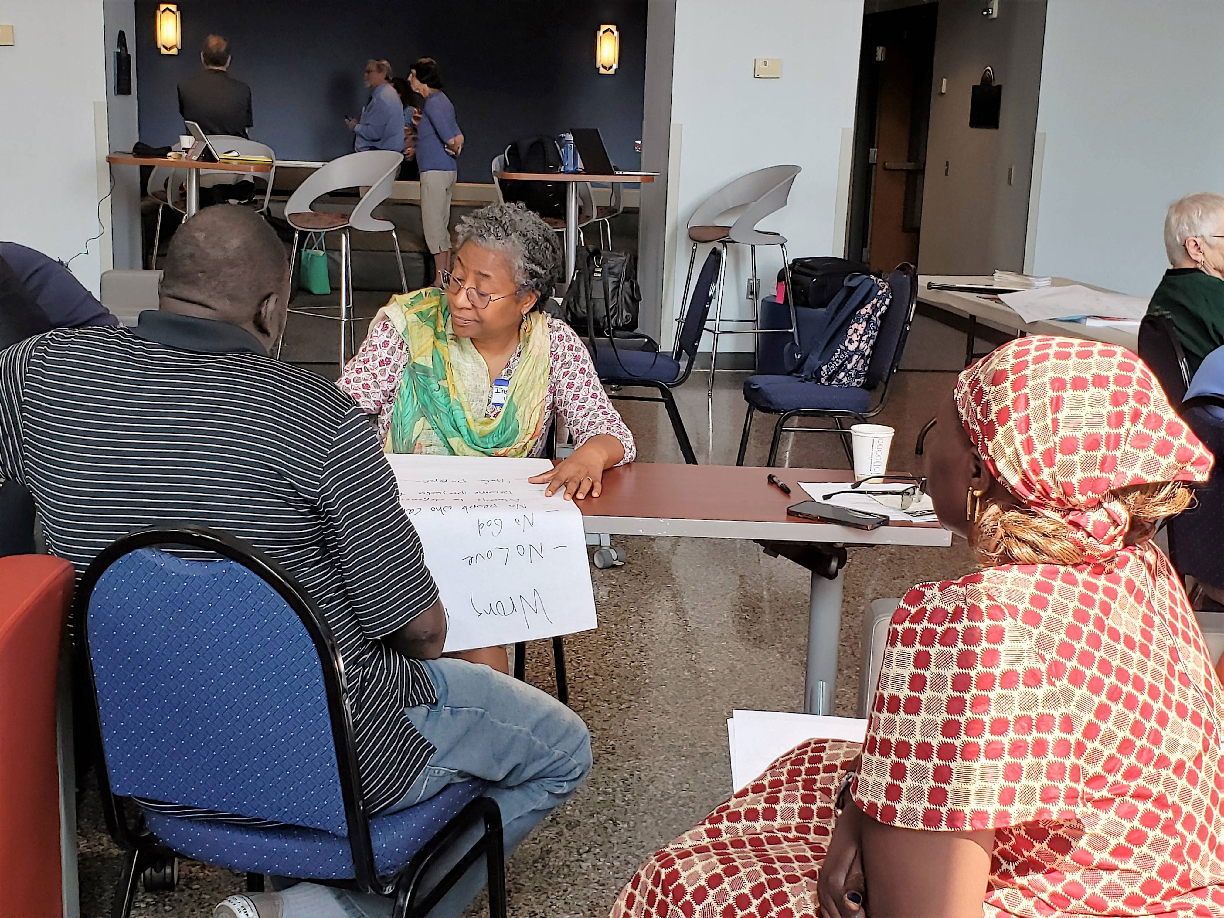 A small group discussion at the Sudan/South Sudan mission network meeting