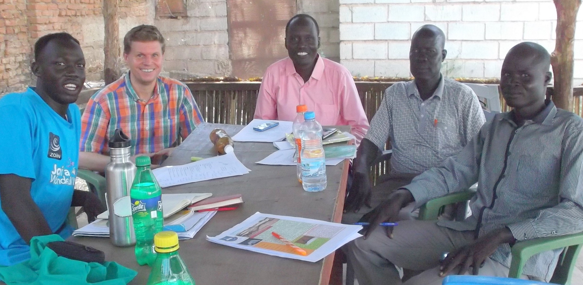 Bob with students, Nile Theological College, Juba, South Sudan.