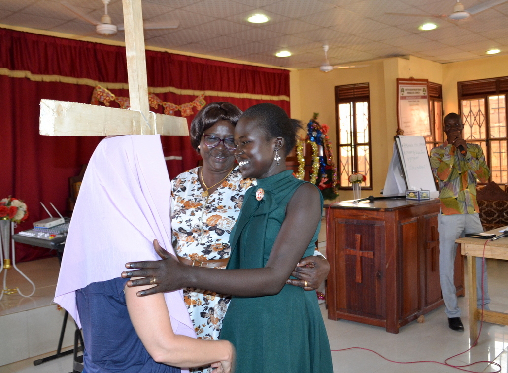 Mama Sarah, Nyakuma and Kristi provide drama for a teaching on forgiveness.