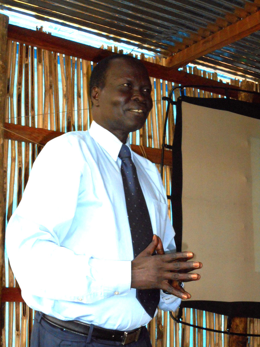 Reverend Santino, principal of Nile Theological College, encourages students, most of whom have been displaced due to the ongoing civil war in South Sudan.