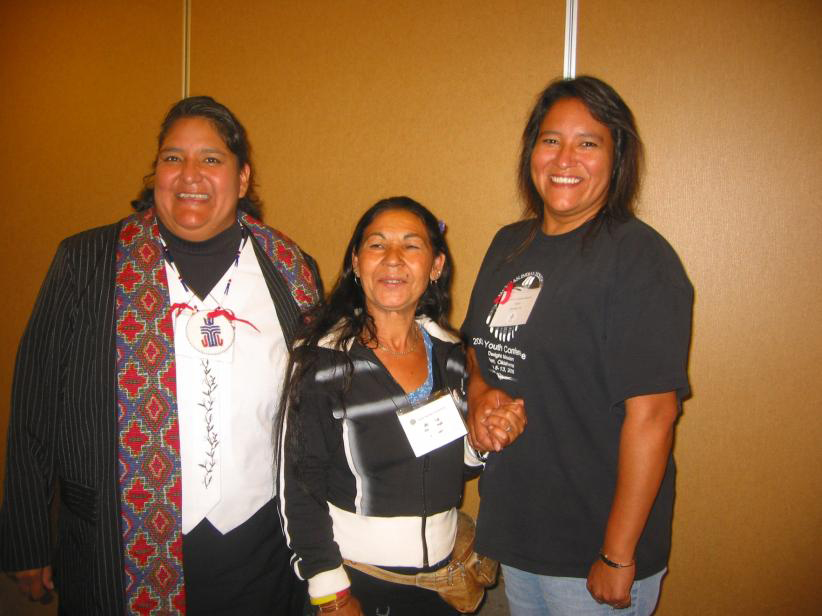 Lakota women with Aranka Balogh, a Roma woman from Debrecen Hungary (middle) at the 2009 PW gathering.