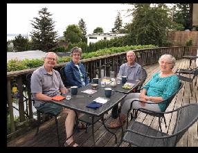Rev. Ken Onstot and his wife (left) and Roger and Carolyn Winiecki during my visit to Southminster Presbyterian Church, Des Moines, WA.