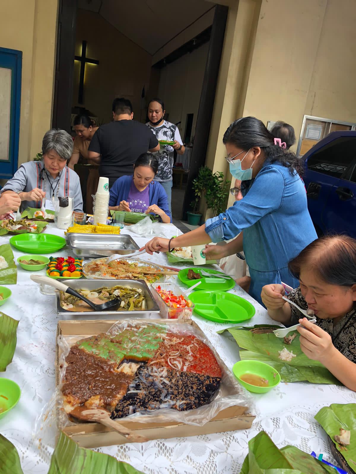 Enjoying a Filipino feast at UCCP Cubao