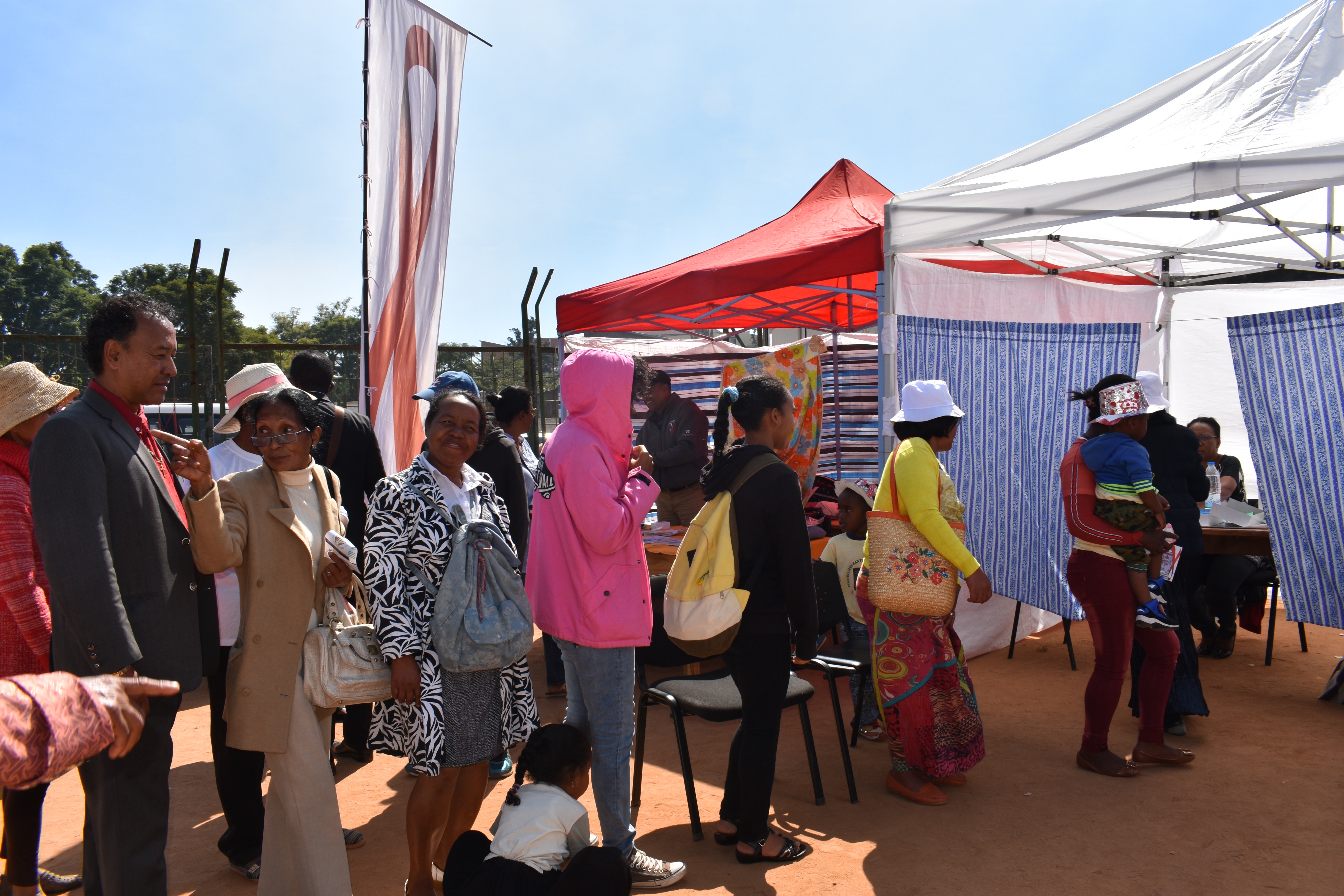 People waiting to be tested during an FJKM health event on June 1, 2019. On that day, 509 people were tested.