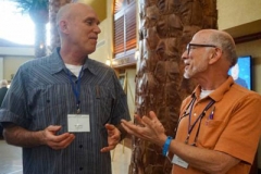 Ray Jones (left), associate director of Evangelism, Presbyterian Mission Agency, with Bill Cooley. (Photo by Emily Enders Odom)