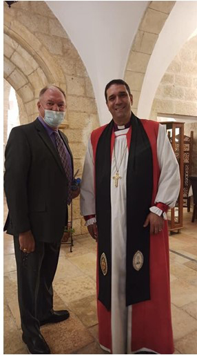 Doug shares a moment with Bishop Co-Adjutor Hosam Naoum at St. George’s Cathedral in Jerusalem