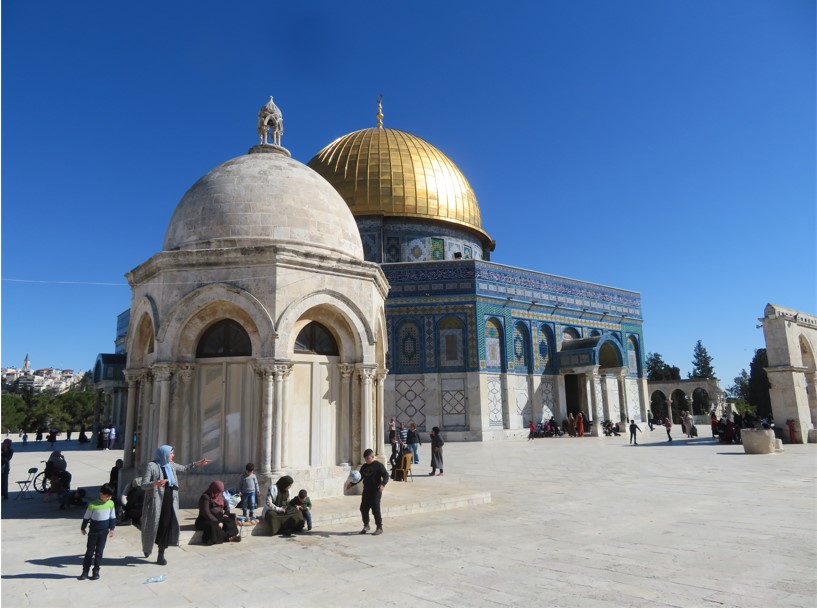 The beautiful Dome of the Rock mosque, which dominates the Haram Al Sharif (Noble Sanctuary).