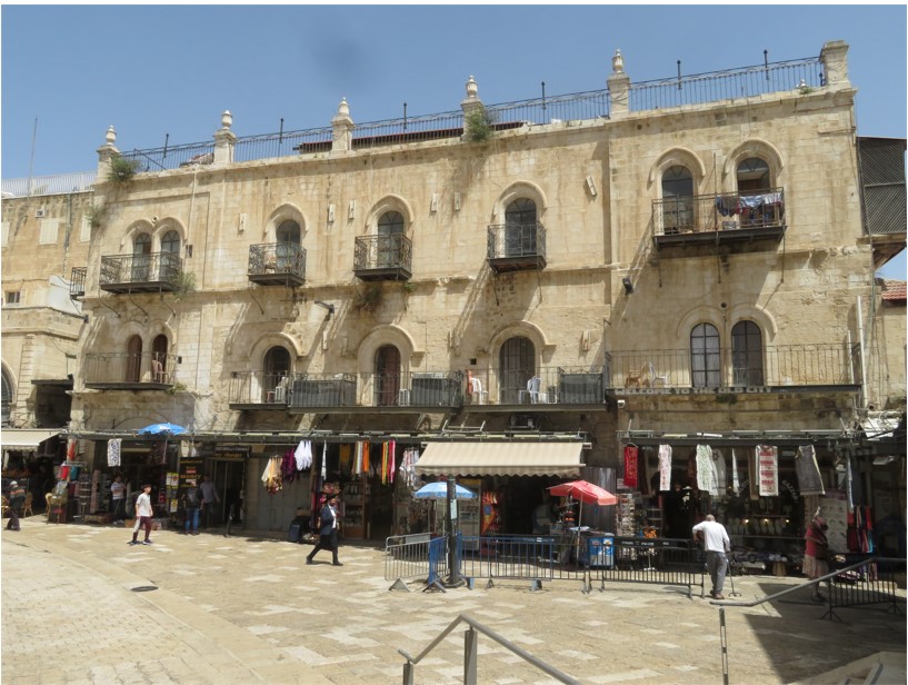 The Petra Youth Hostel, inside of Jaffa Gate, Jerusalem. Part of the property has now been taken over by Israeli settlers.