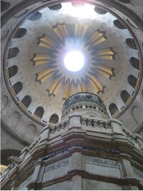 The Edicule or Tomb of Christ, contained in the Church of the Holy Sepulcher, Jerusalem.