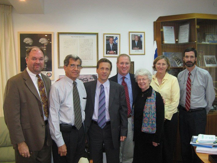 A delegation from the Presbyterian Church (USA) visits with Isaac Herzog in 2008.  Today, he is the President of Israel.