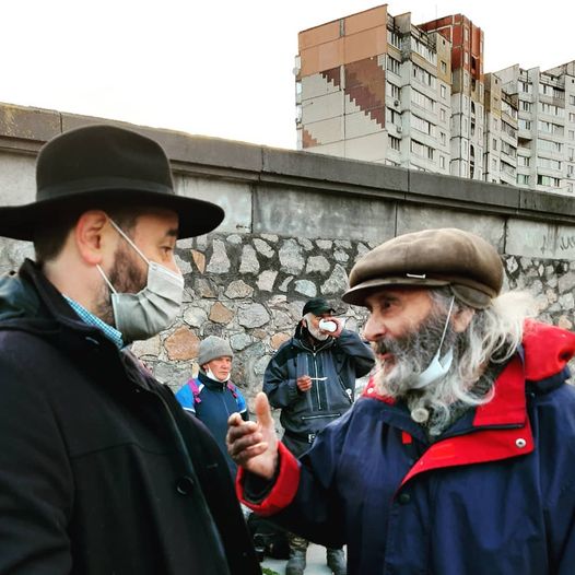 Yuriy feeds the homeless in Kyiv.