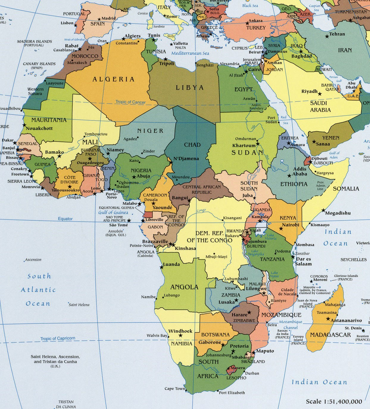 Both Egypt and Zambia are in Africa…but Lebanon makes this map as well, a little further north!