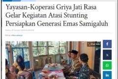 Link to the news about Griya Jati Rasa’s Foundation and the Co-op prepare Indonesian golden generation among children suffering from undernourishment in Samigaluh https://jogja.tribunnews.com/2024/01/27/yayasan-koperasi-griya-jati-rasa-gelar-kegiatan-atasi-stunting-persiapkan-generasi-emas-samigaluh
