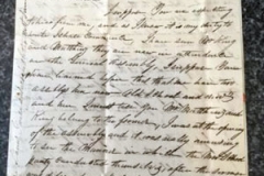 Letter written by Robert Marshall McClure to his sister, Martha McClure, in Madison, 22 May, 1838 Transcription, 8 lines up from the bottom: “I was at the opening of the assembly and it was really amusing to see the Manner in which the New School party conducted themselves, after the sermon and the house was called to order by the Moderator, came one (of) the Heretics, I know not what else to call them, for they are not Presbyterians, moved that the…”