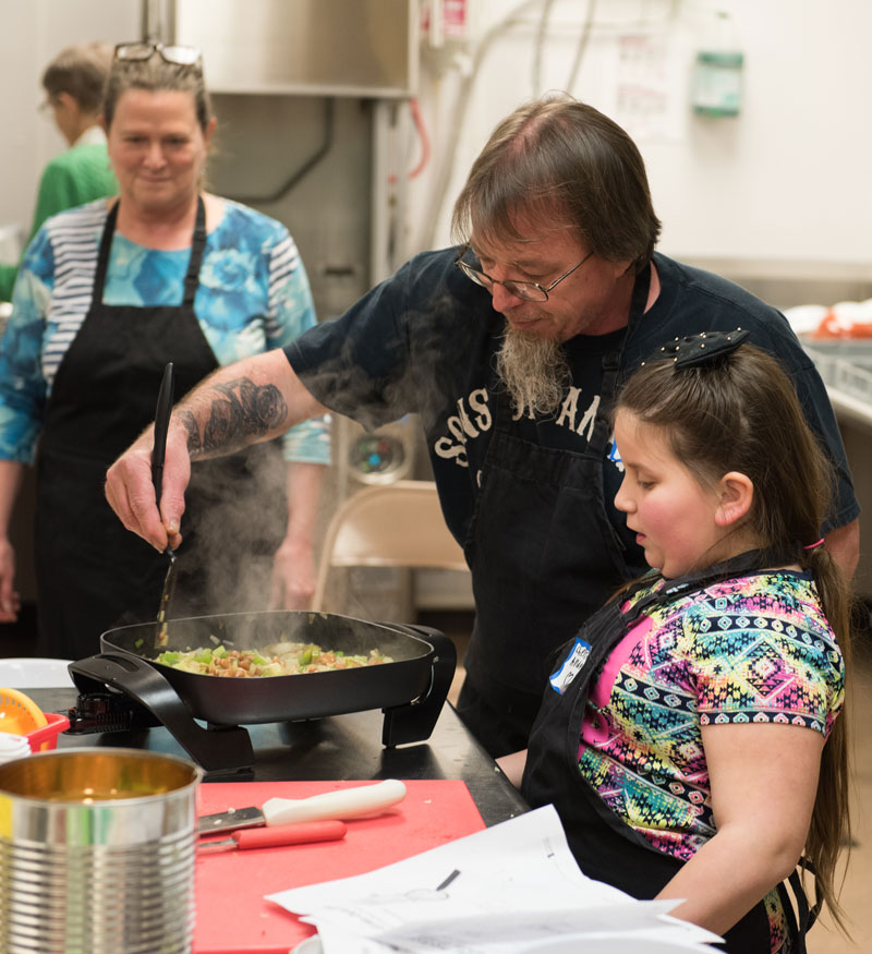 Cooking classes offered by Millwood Community Presbyterian Church in Spokane, Washington, help local residents learn how to prepare healthy meals with affordable food. (Photo by Craig Goodwin)