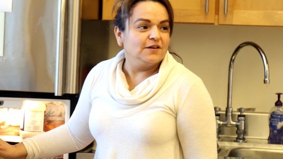 Leonor Garcia in the kitchen of Forest Hill Church, where she was welcomed to enter into sanctuary. (Photo by Randy Hobson)