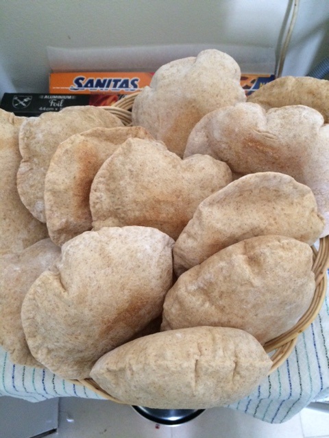 The "Stay at home activity" pita bread I made.
