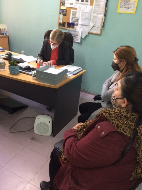 Alexandra, the director of the Education Center, helps refugees complete applications or respond to the asylum offices.