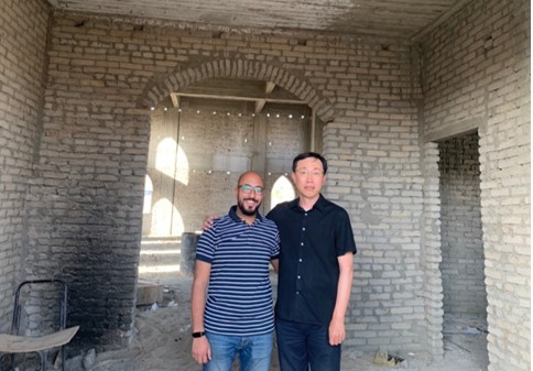 With Pastor Michael in New Taba Church under construction