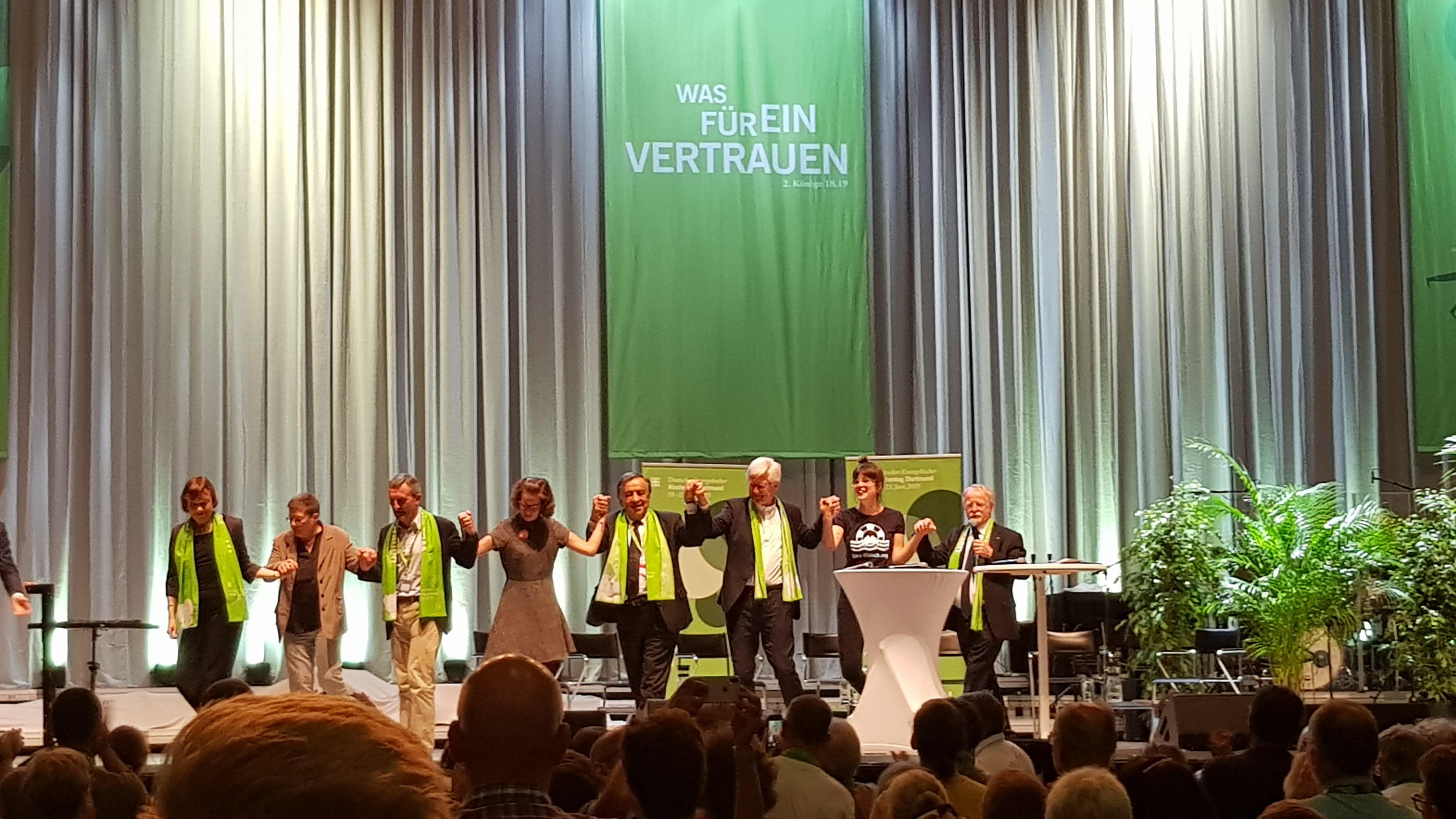 Moderator of the German Protestant Churches with refugee organizations of the German civil society at the German Kirchentag. Motto: "On what are you basing this confidence of yours" (2Kings 18:19)