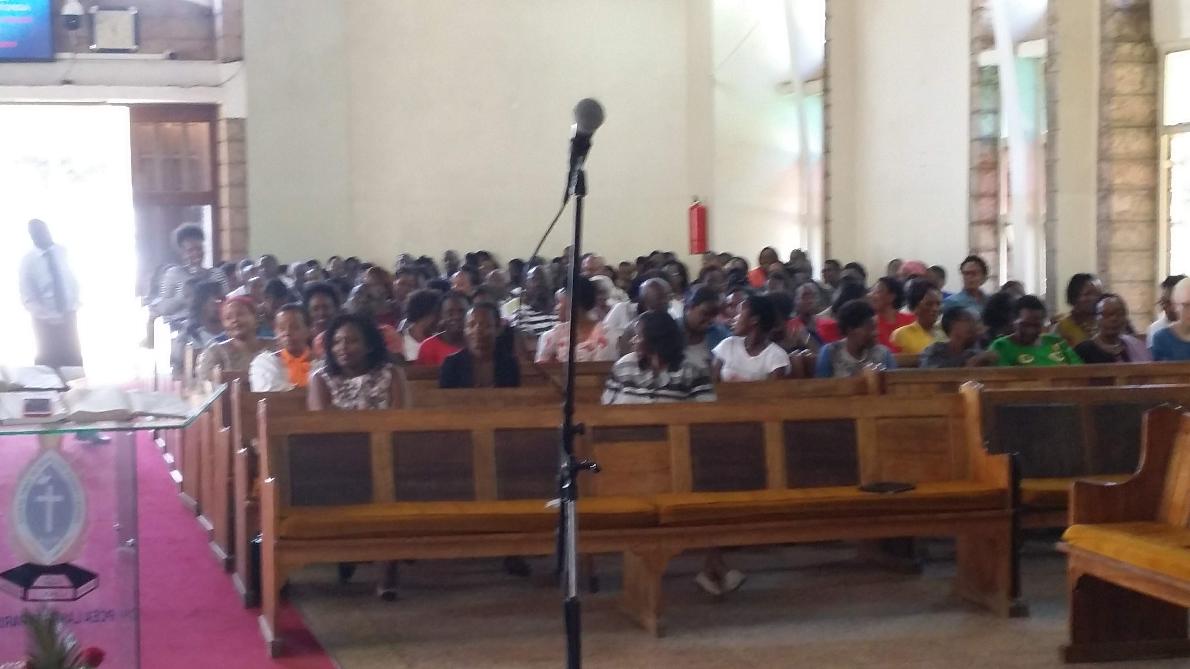 Worship service at Presbyterian Church of East Africa Lang’ata Parish, in Nairobi, Kenya. Photo by Paula Cooper.