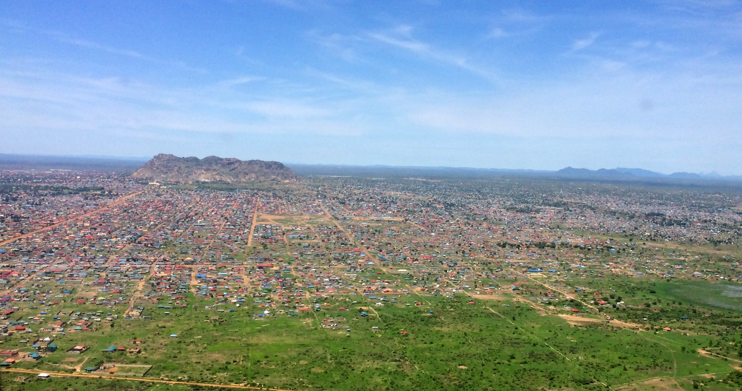 View of Juba from the plane.