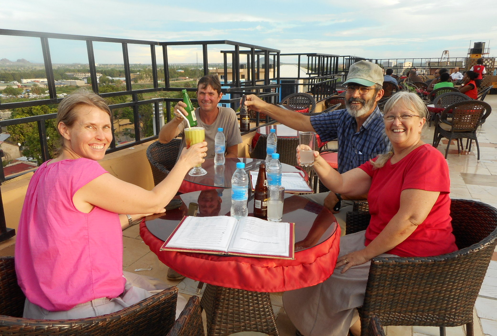 Cheers! Dinner atop the James with the Kandels and Jim McGill.